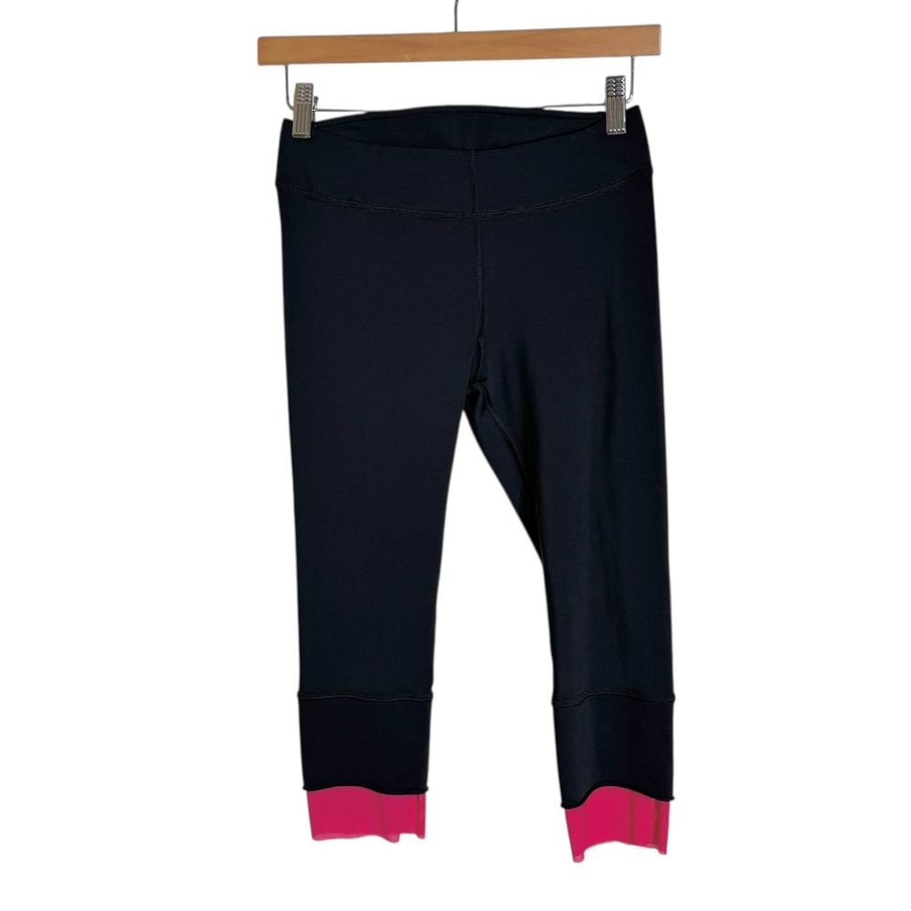 Lululemon Y2K‎ Dance Floss Travel  Mesh Hem Crop Leggings Women's Size 4